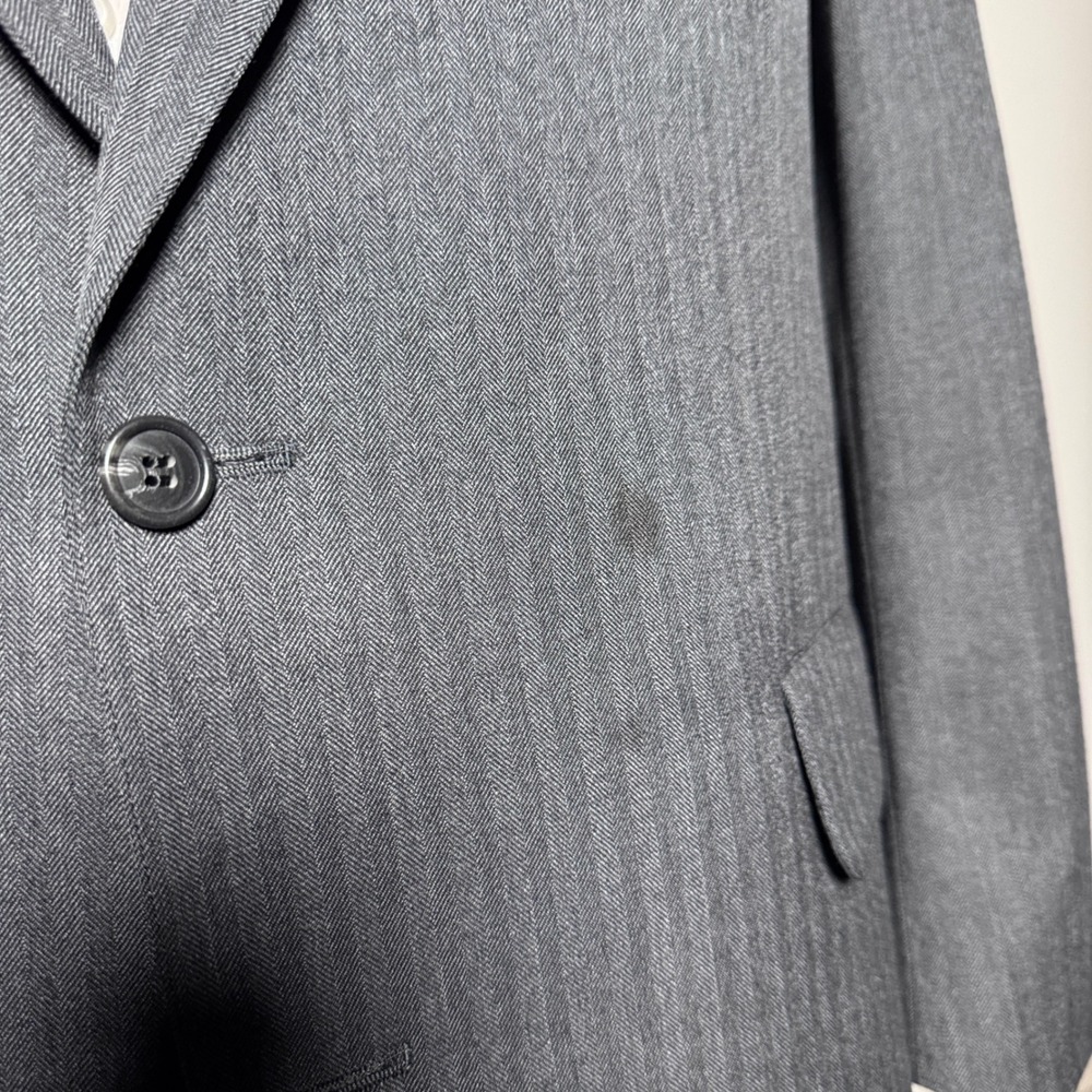 1980s Brooks Brothers Vintage Makers 100% Wool Herringbone Suit Mens 46R‎ 40W - Picture 2 of 6